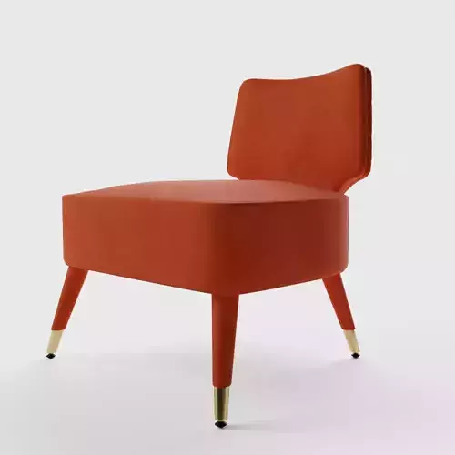 Athena Autumn Orange Velvet Accent Chair