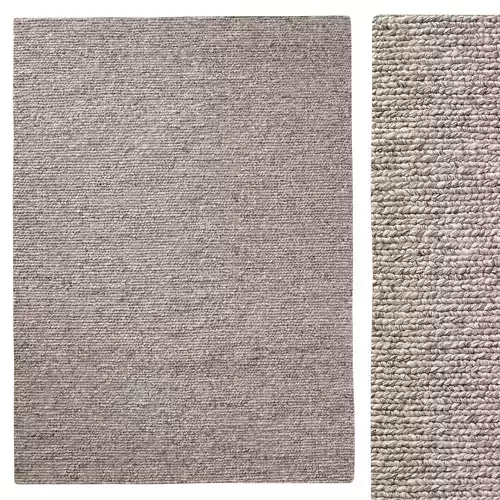 Hand-Braided Textured Wool Rug Fog