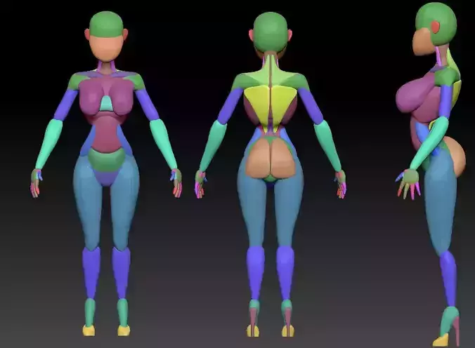 Stylized Curvy Female Base Mesh - Updated Version