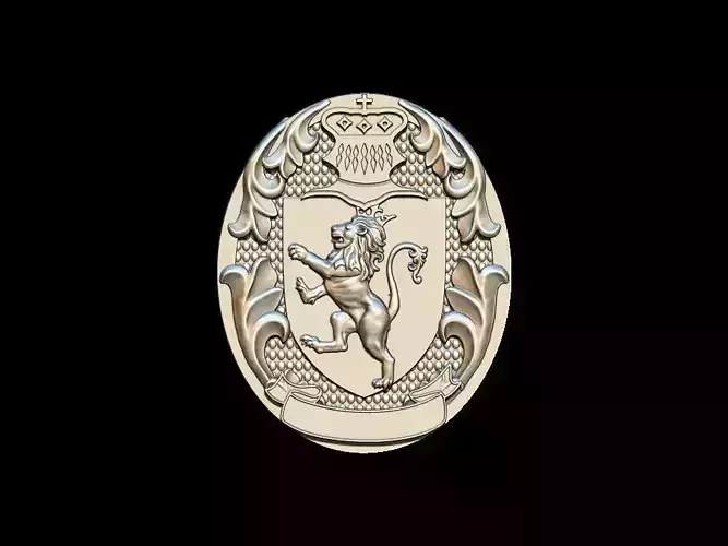 Shield with heraldic lion pendant 