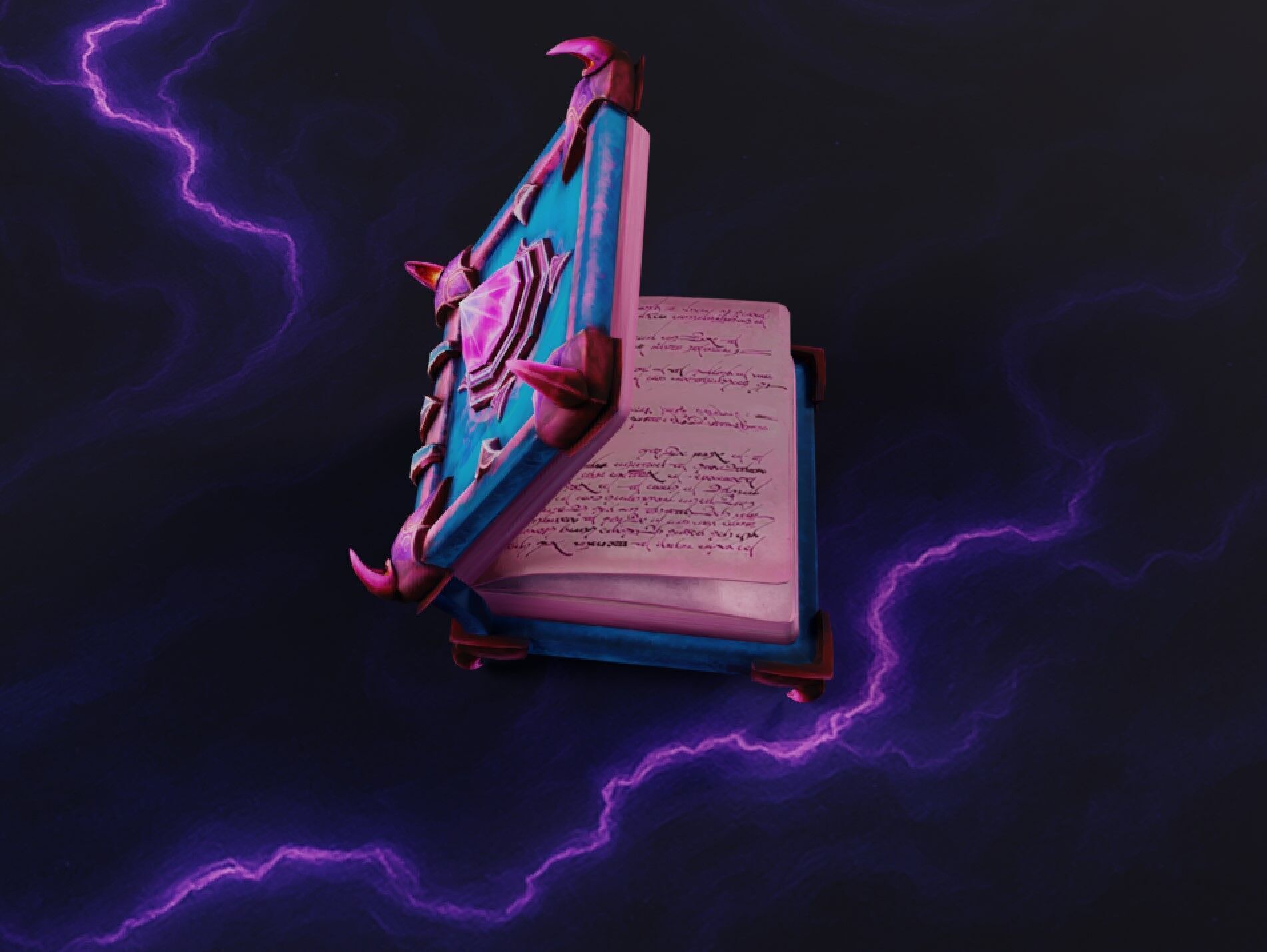 Lowpoly Stylized Arcane Magic Spellbook Animated and GameReady Low-poly 3D model_5