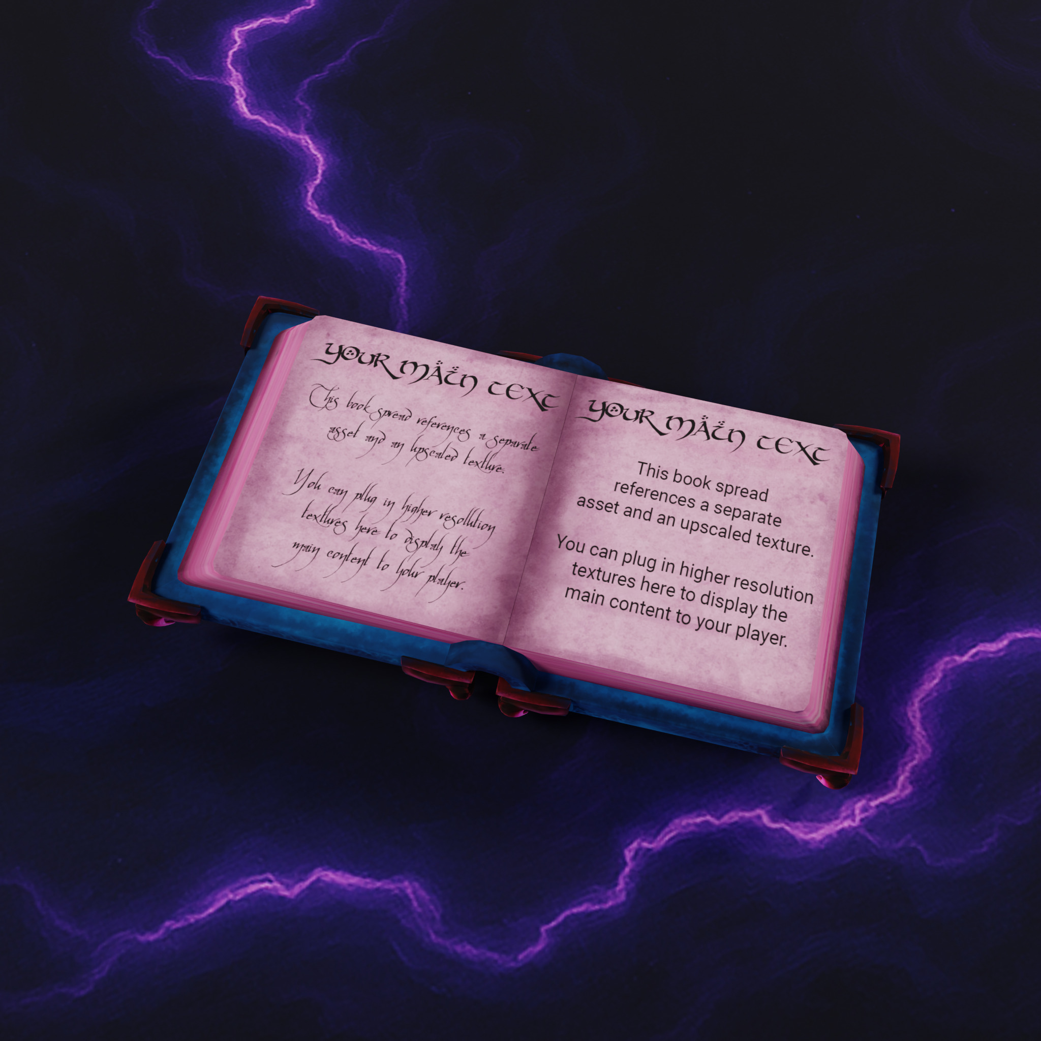 Lowpoly Stylized Arcane Magic Spellbook Animated and GameReady Low-poly 3D model_6