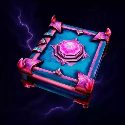 Lowpoly Stylized Arcane Magic Spellbook Animated and GameReady Low-poly 3D model