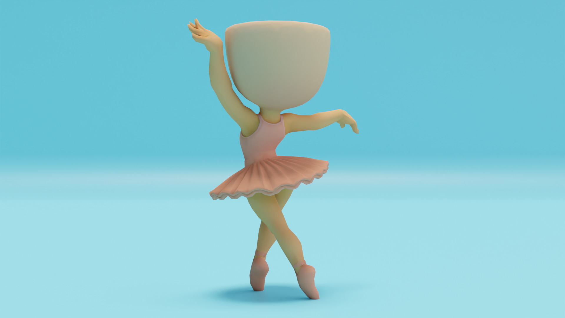 Ballerina Cappuccina Italian brainrot Low Poly Character Low-poly 3D model_5