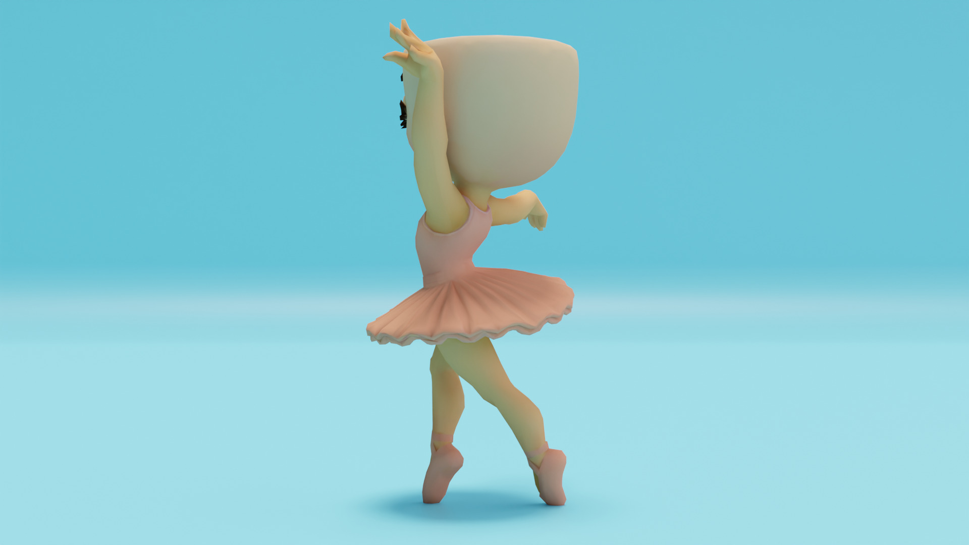 Ballerina Cappuccina Italian brainrot Low Poly Character Low-poly 3D model_4