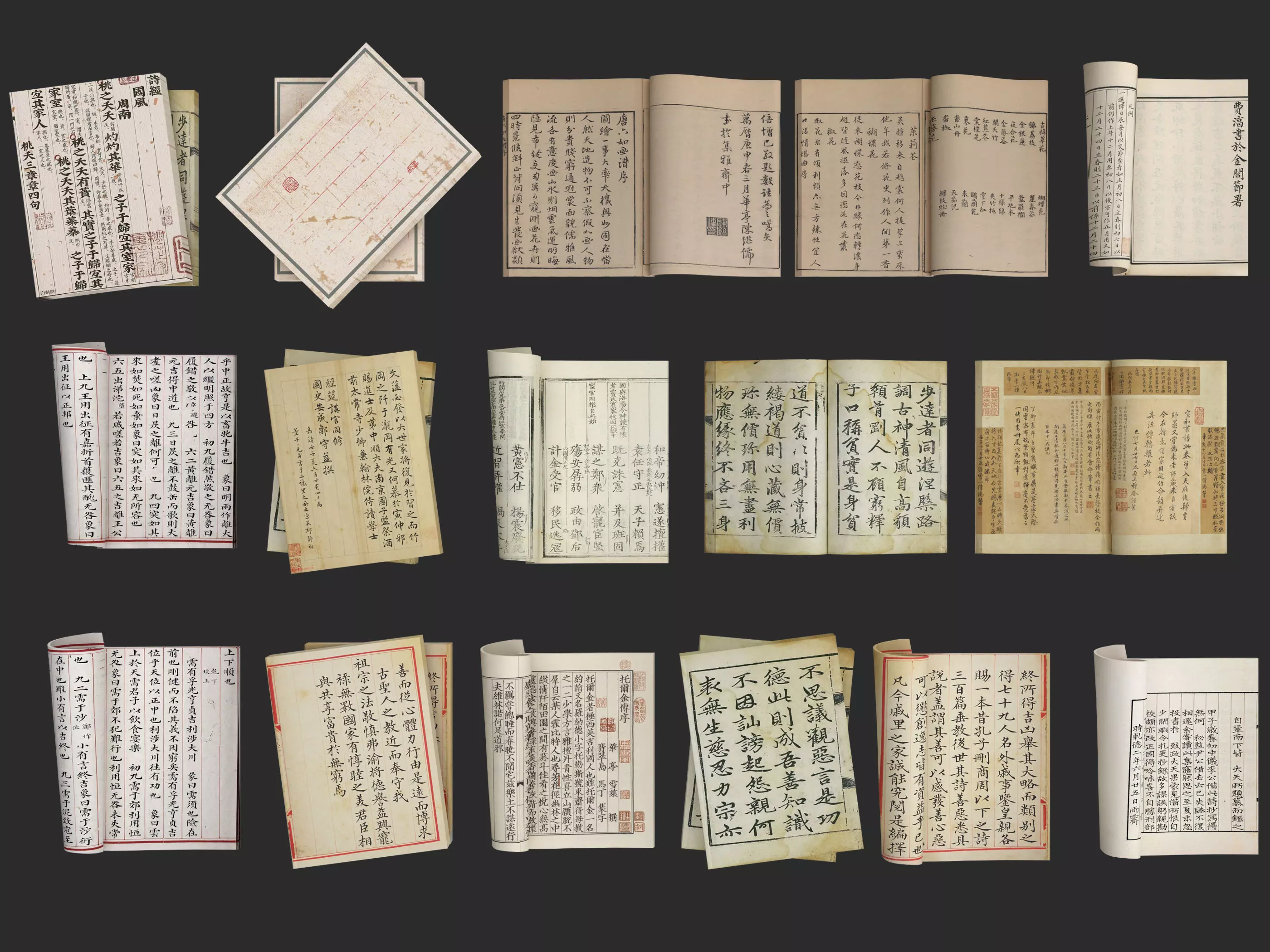 ancient books Low-poly 3D model_0