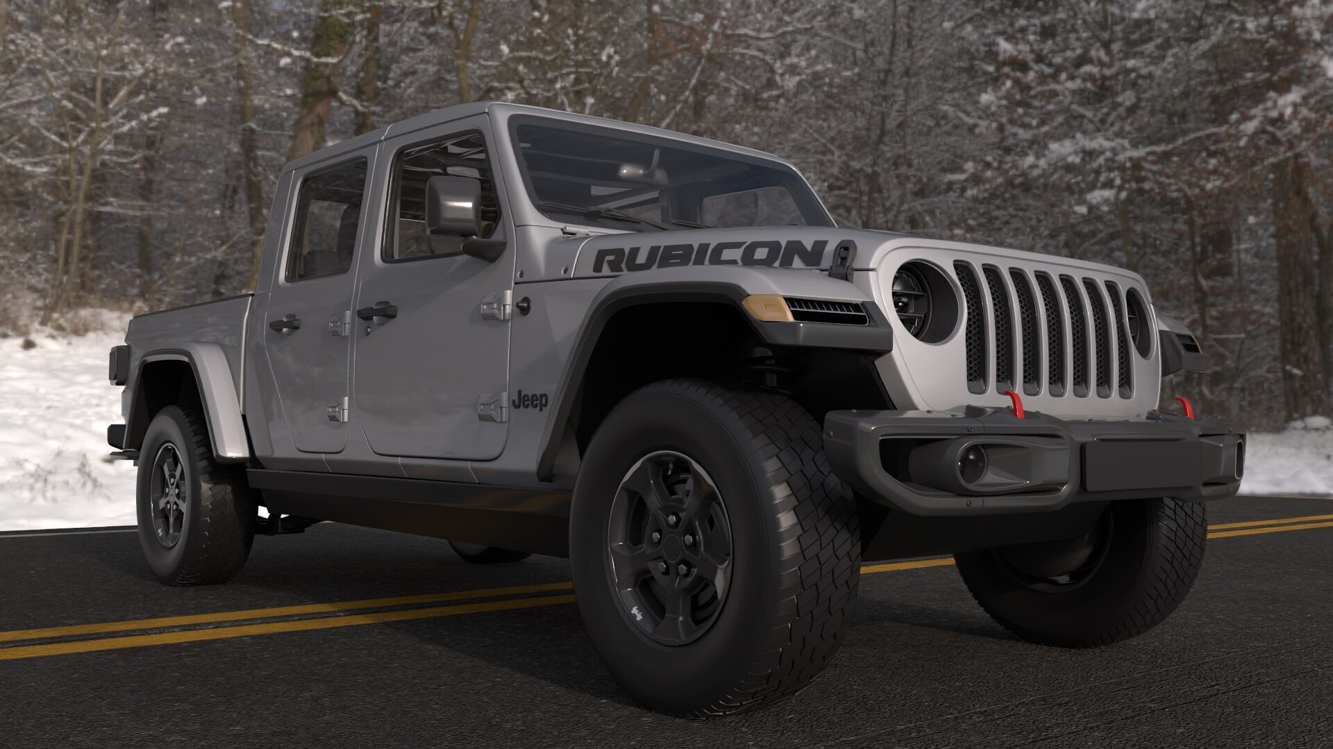 Jeep Gladiator Rubicon-Rigged and Textured-Unreal-vray-redshift Low-poly 3D model_10