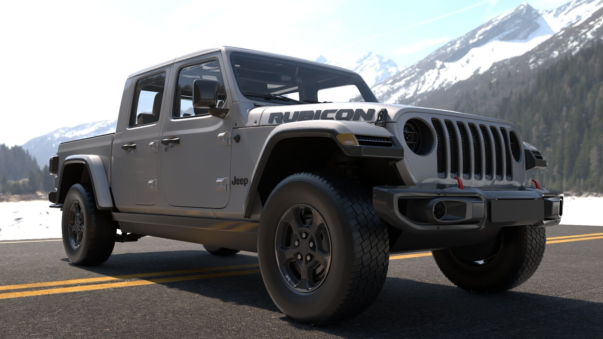Jeep Gladiator Rubicon-Rigged and Textured-Unreal-vray-redshift Low-poly 3D model_6
