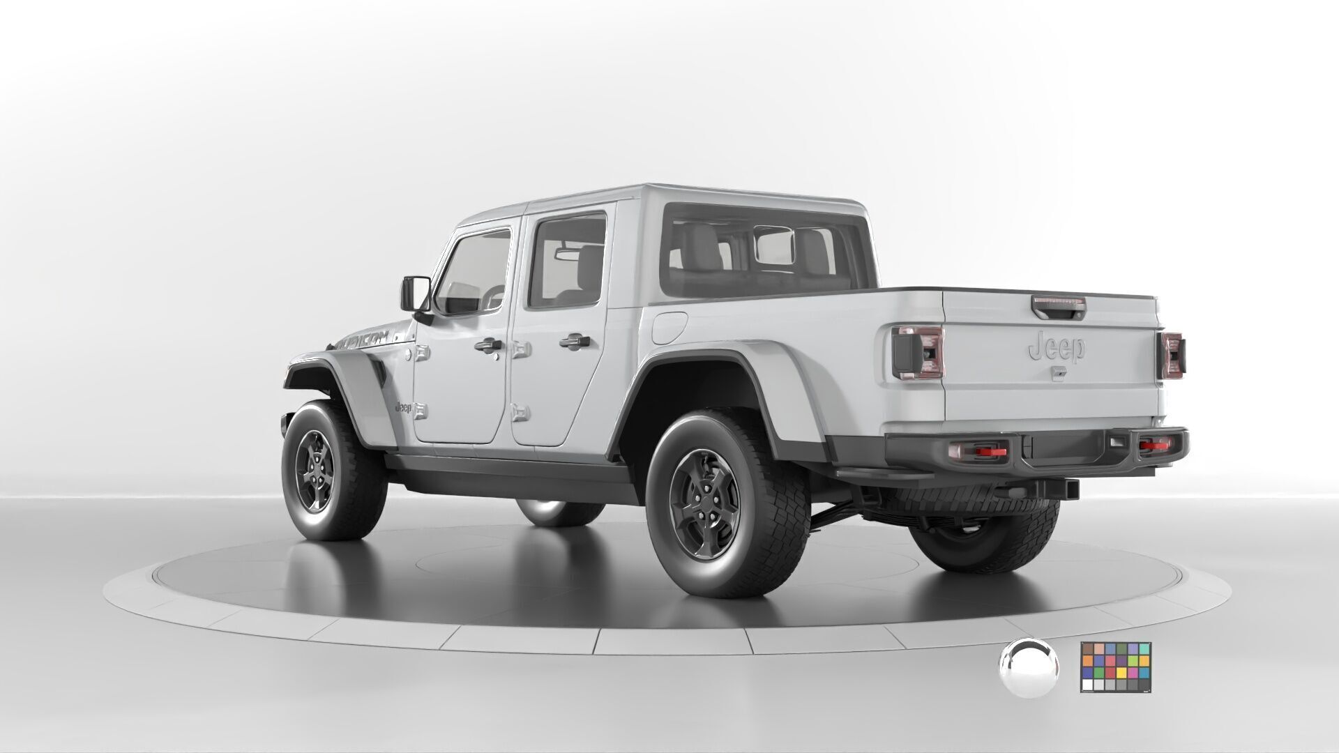 Jeep Gladiator Rubicon-Rigged and Textured-Unreal-vray-redshift Low-poly 3D model_1