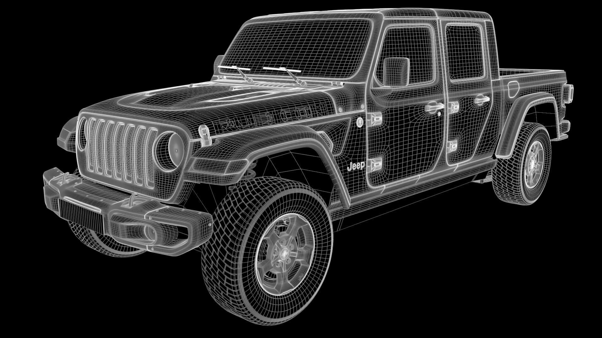 Jeep Gladiator Rubicon-Rigged and Textured-Unreal-vray-redshift Low-poly 3D model_17
