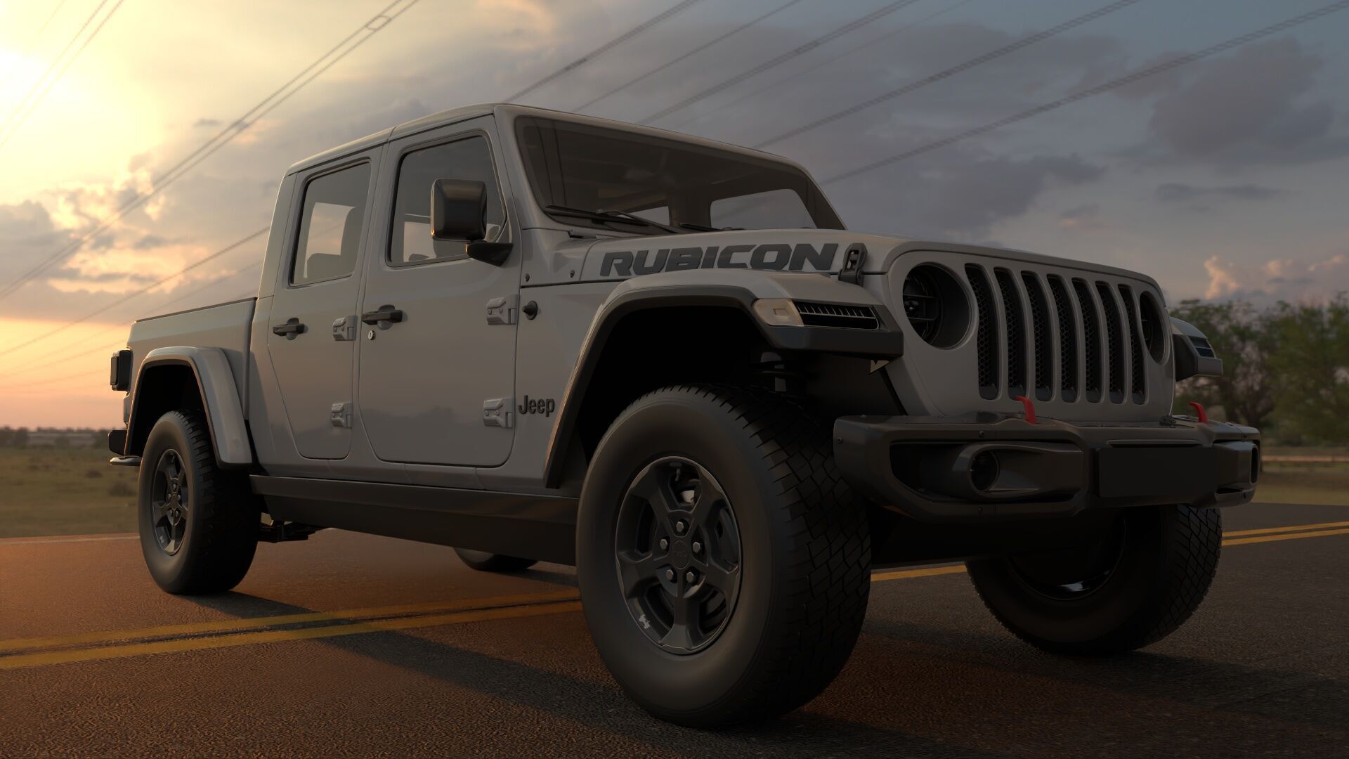 Jeep Gladiator Rubicon-Rigged and Textured-Unreal-vray-redshift Low-poly 3D model_9