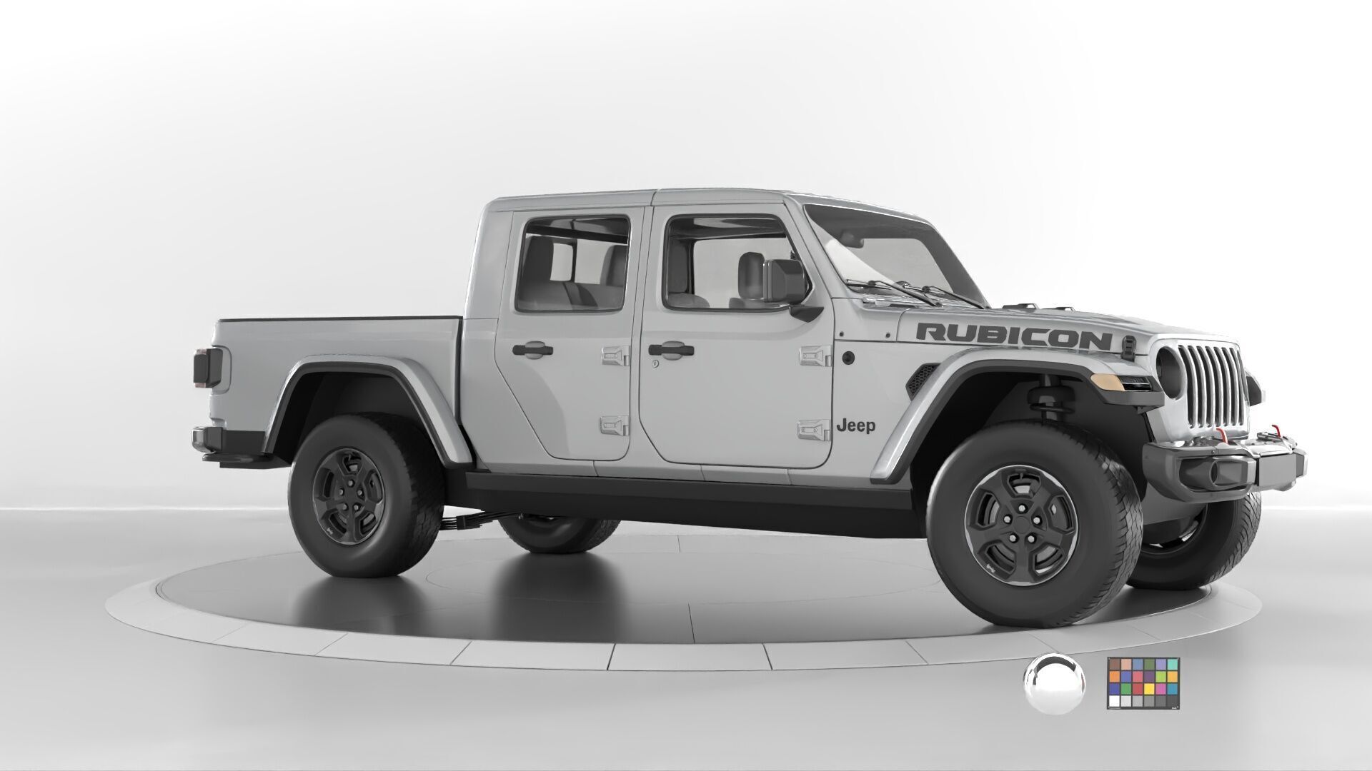 Jeep Gladiator Rubicon-Rigged and Textured-Unreal-vray-redshift Low-poly 3D model_3
