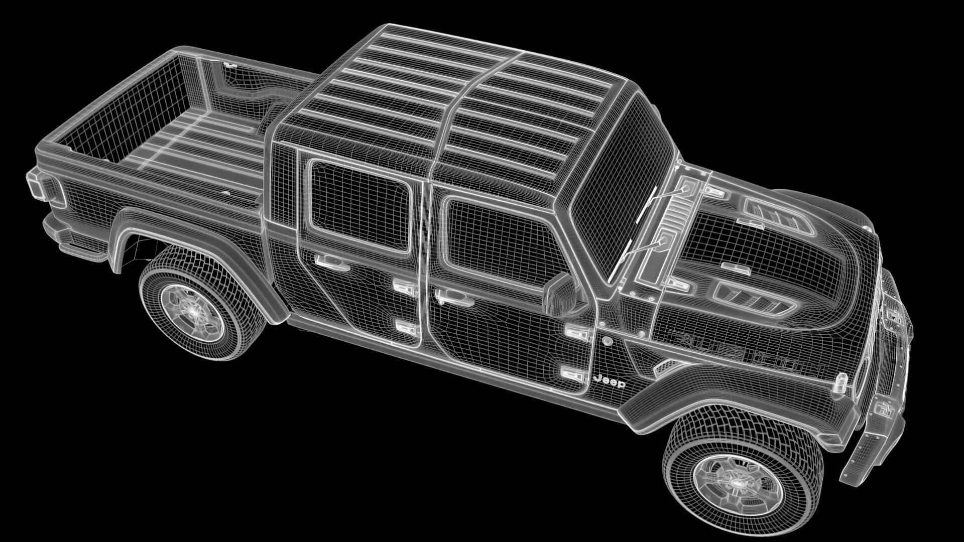 Jeep Gladiator Rubicon-Rigged and Textured-Unreal-vray-redshift Low-poly 3D model_16