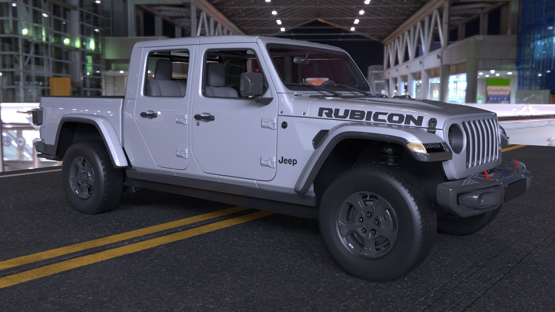Jeep Gladiator Rubicon-Rigged and Textured-Unreal-vray-redshift Low-poly 3D model_8