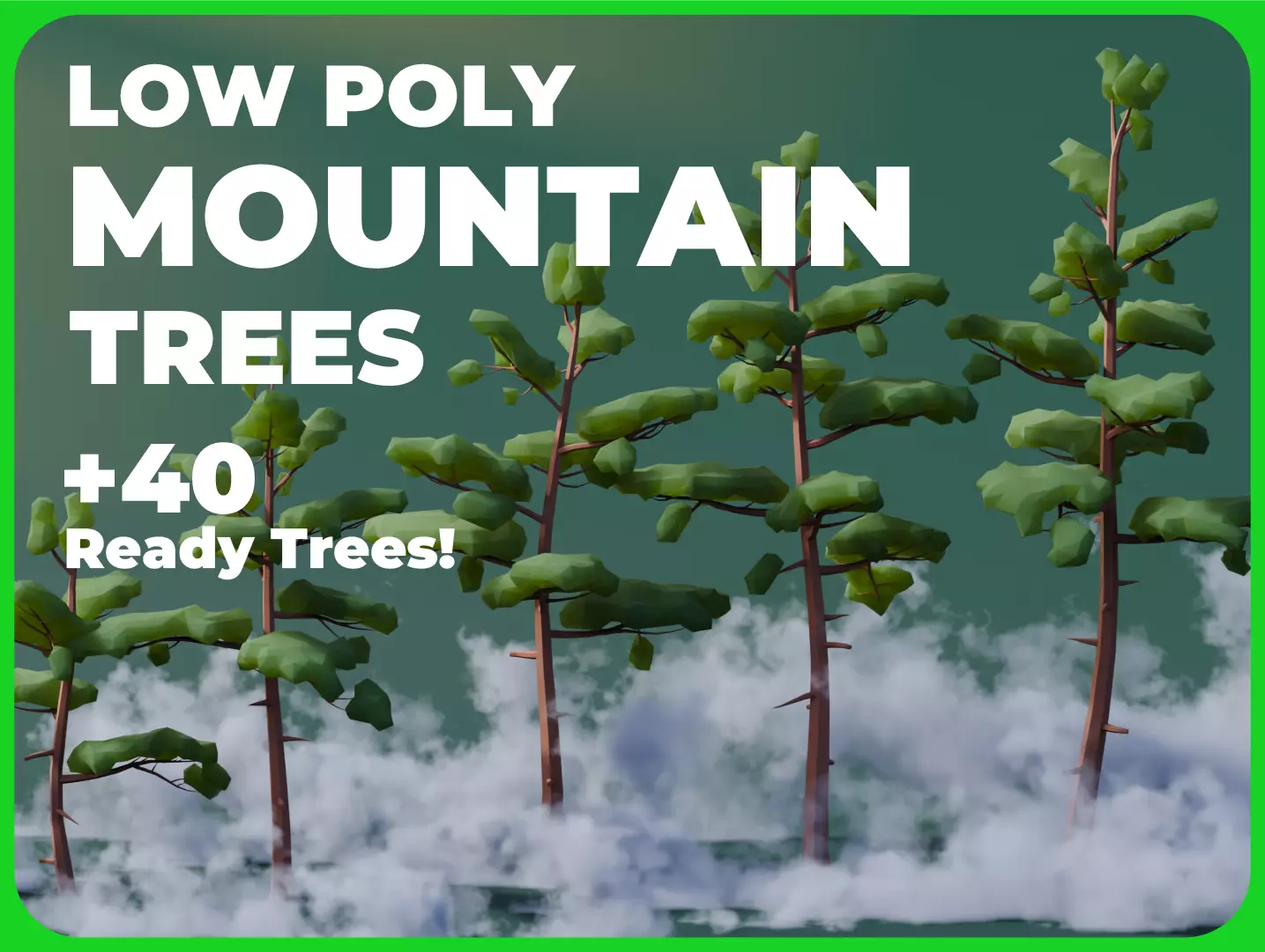 Low Poly Mountain Trees Low-poly 3D model