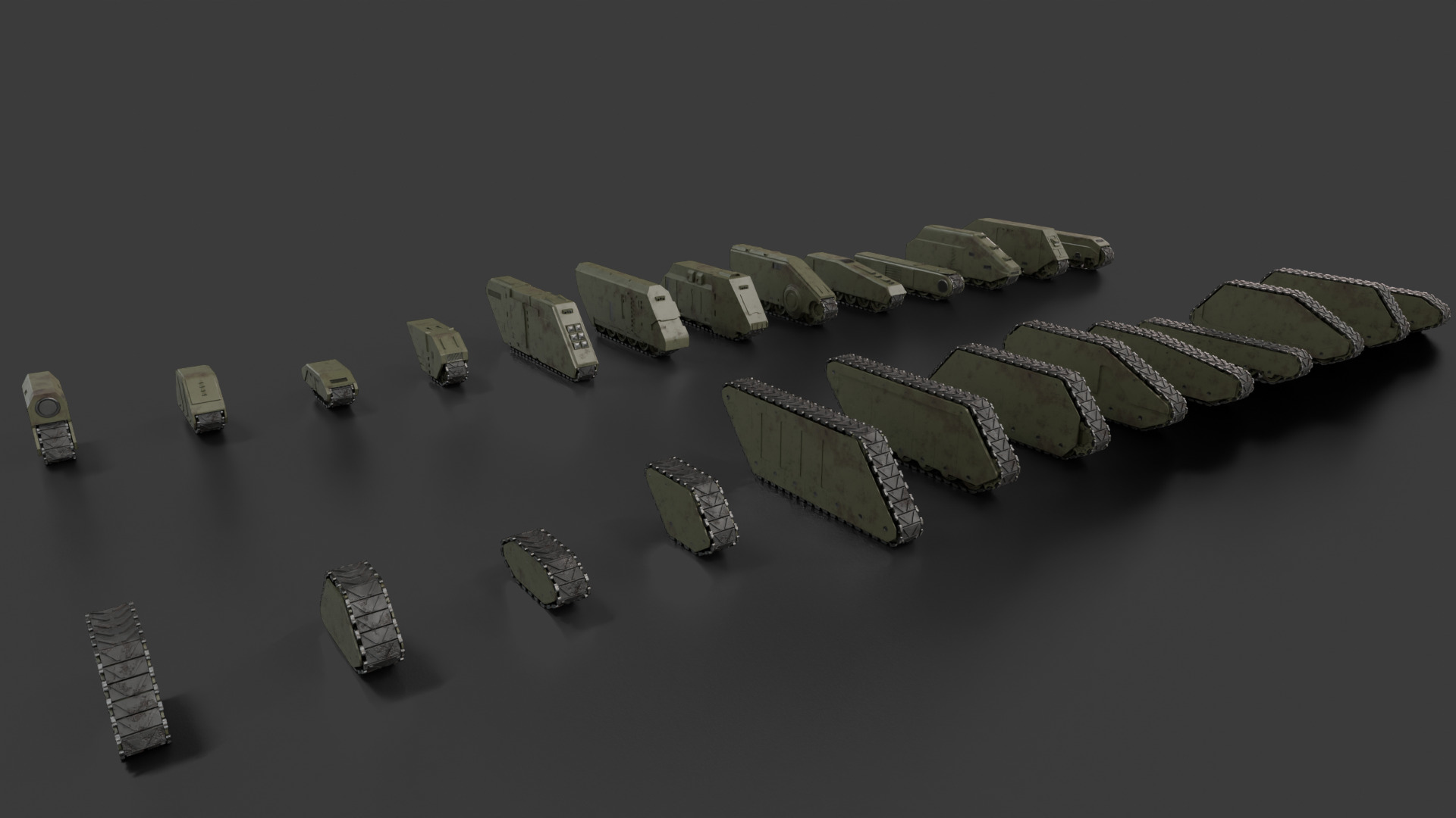 Tanks Kitbash 3D model_4