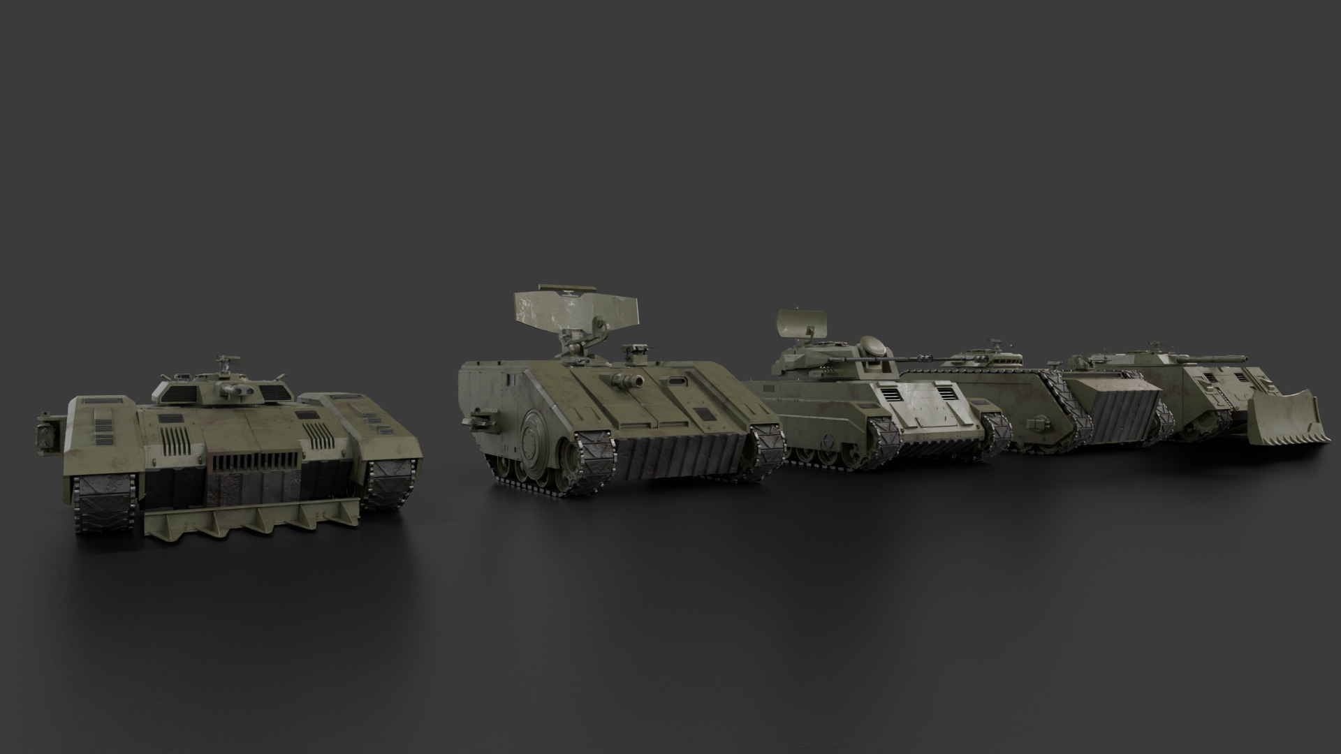 Tanks Kitbash 3D model_3
