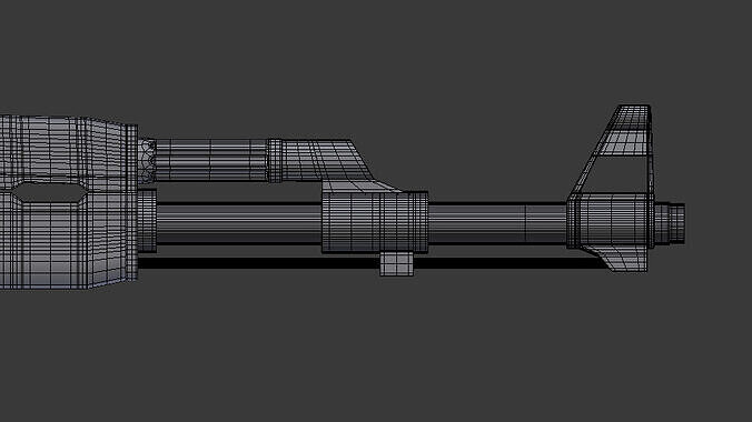 rigging ak-47 Low-poly 3D model