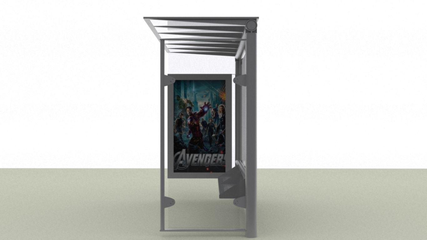 Bus Stop Free 3D model_4