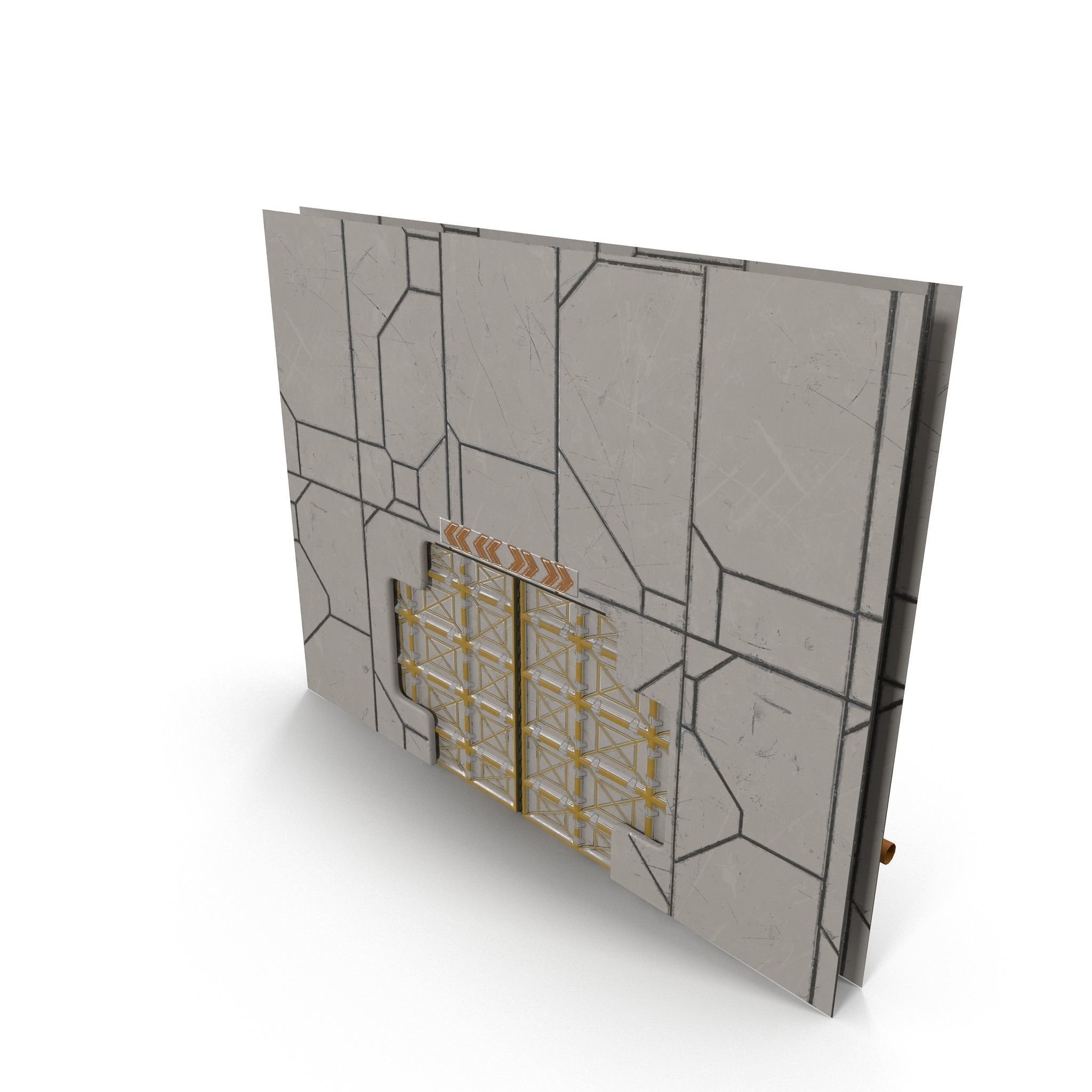 Sci fi Gate Low-poly 3D model_2