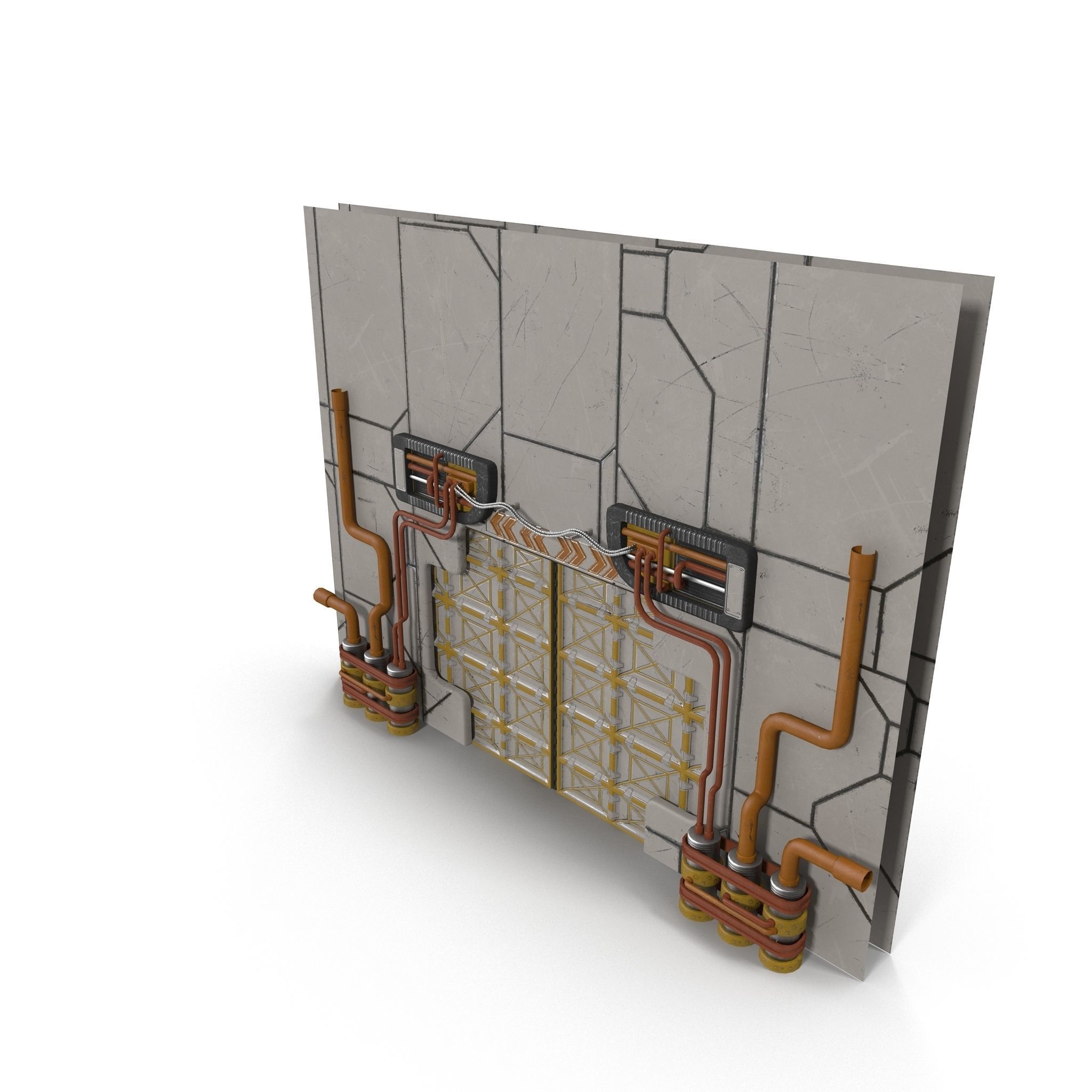 Sci fi Gate Low-poly 3D model_3