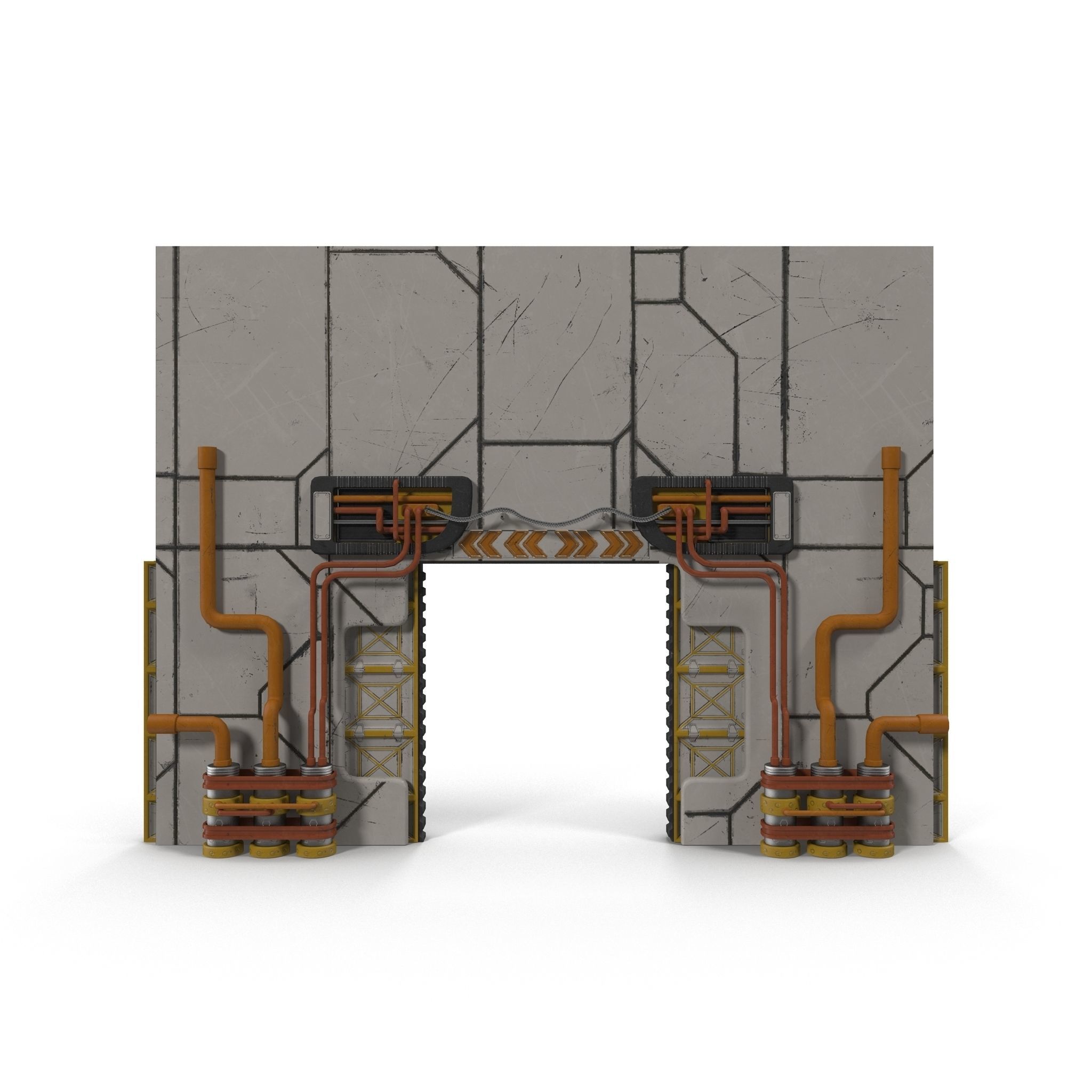 Sci fi Gate Low-poly 3D model_4