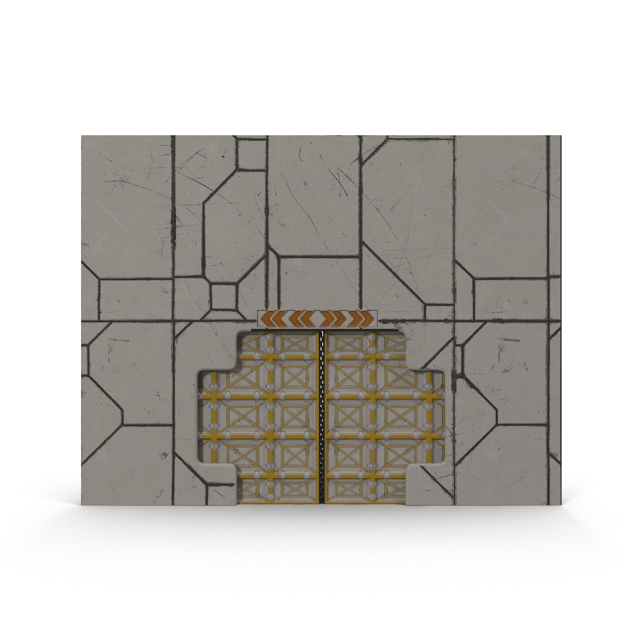 Sci fi Gate Low-poly 3D model_5