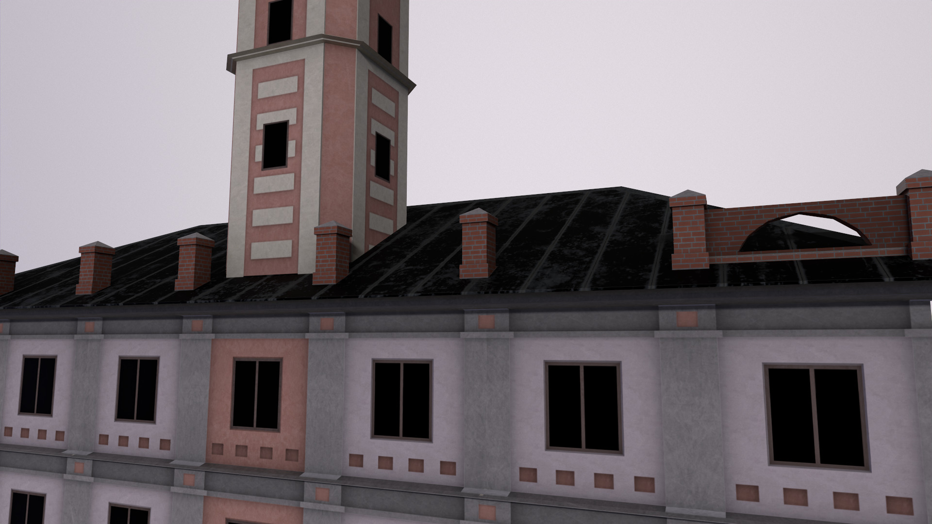 Fire Station 818 polygons High Quality Game Ready Low-poly 3D model_7