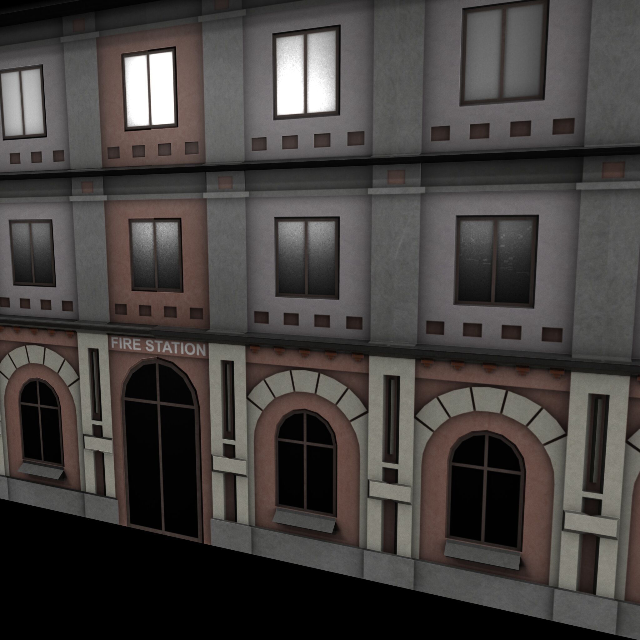 Fire Station 818 polygons High Quality Game Ready Low-poly 3D model_6