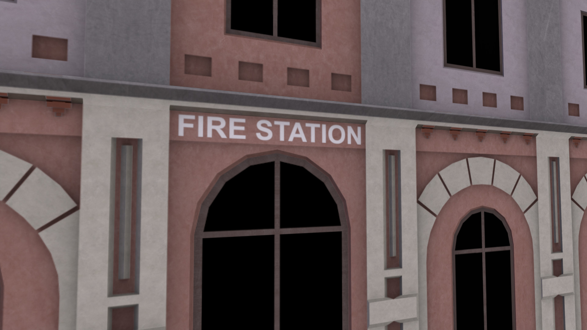 Fire Station 818 polygons High Quality Game Ready Low-poly 3D model_2