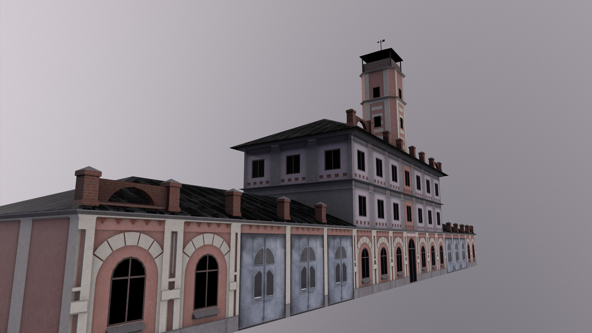 Fire Station 818 polygons High Quality Game Ready Low-poly 3D model_3