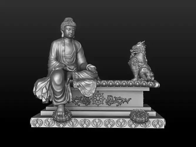 Buddha and Unicorn 3D Model