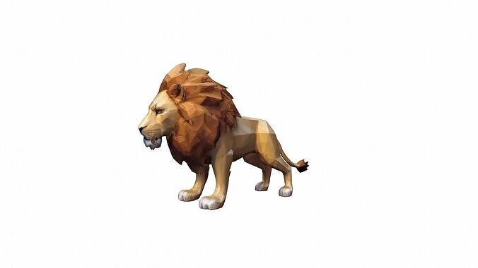 The Golden Lion Is A Majestic Symbol Of Power 3d Render 3D model