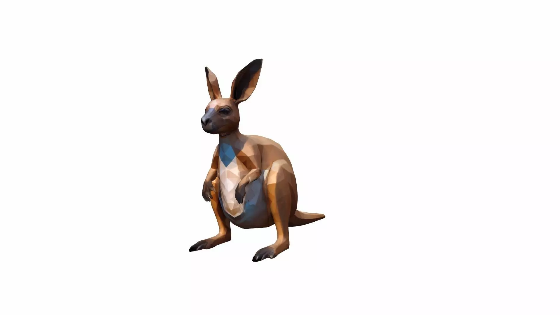 A Female Gender Grey Red Kangaroo 3d Render 3D model