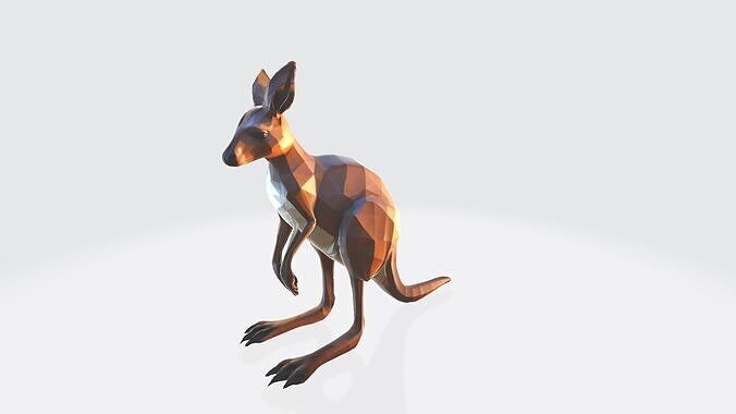 A Female  Gender Grey  Red Kangaroo Life 3d Render 3D model