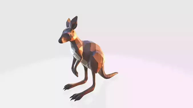 A Female  Gender Grey  Red Kangaroo Life 3d Render