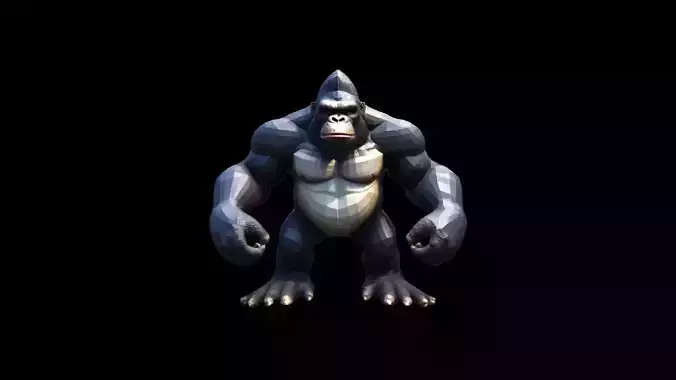King Kong Gorilla Powerfull  Animal In The Forest 3d Render 3D model