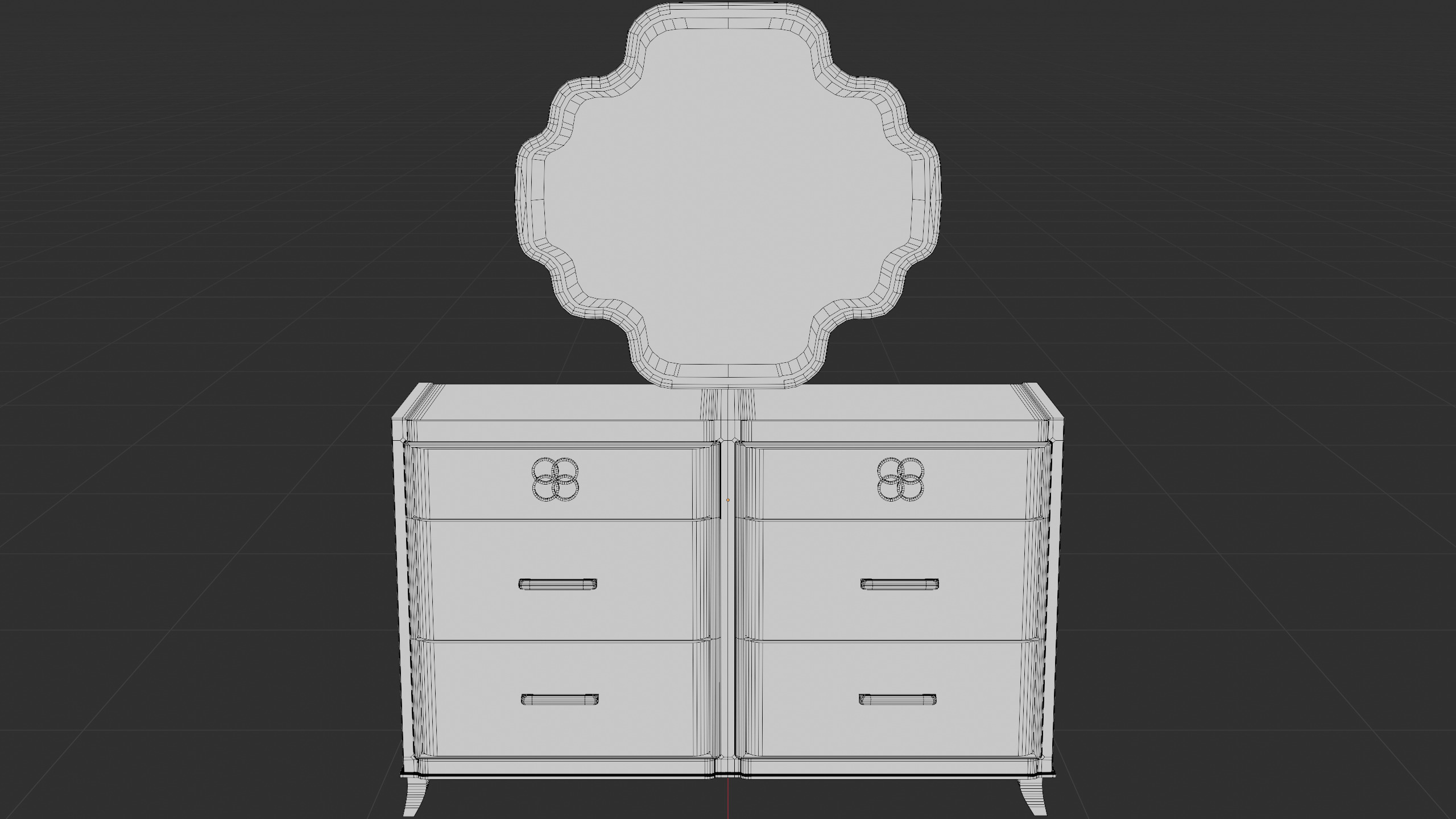 5K polygon- Modern Rustic Dresser-Realistic and Lowpoly model Low-poly 3D model_5