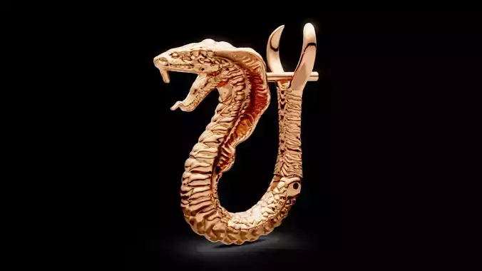 Detailed Sculpt Snake Earrings 3D print model