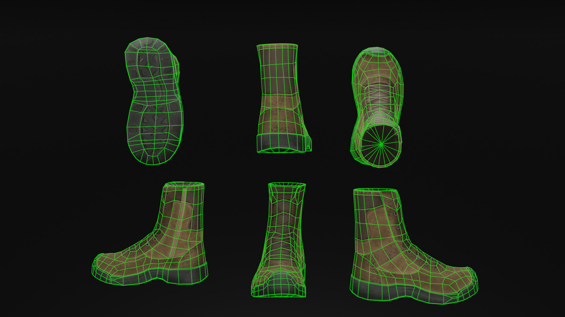 tactical boots Low-poly 3D model_15