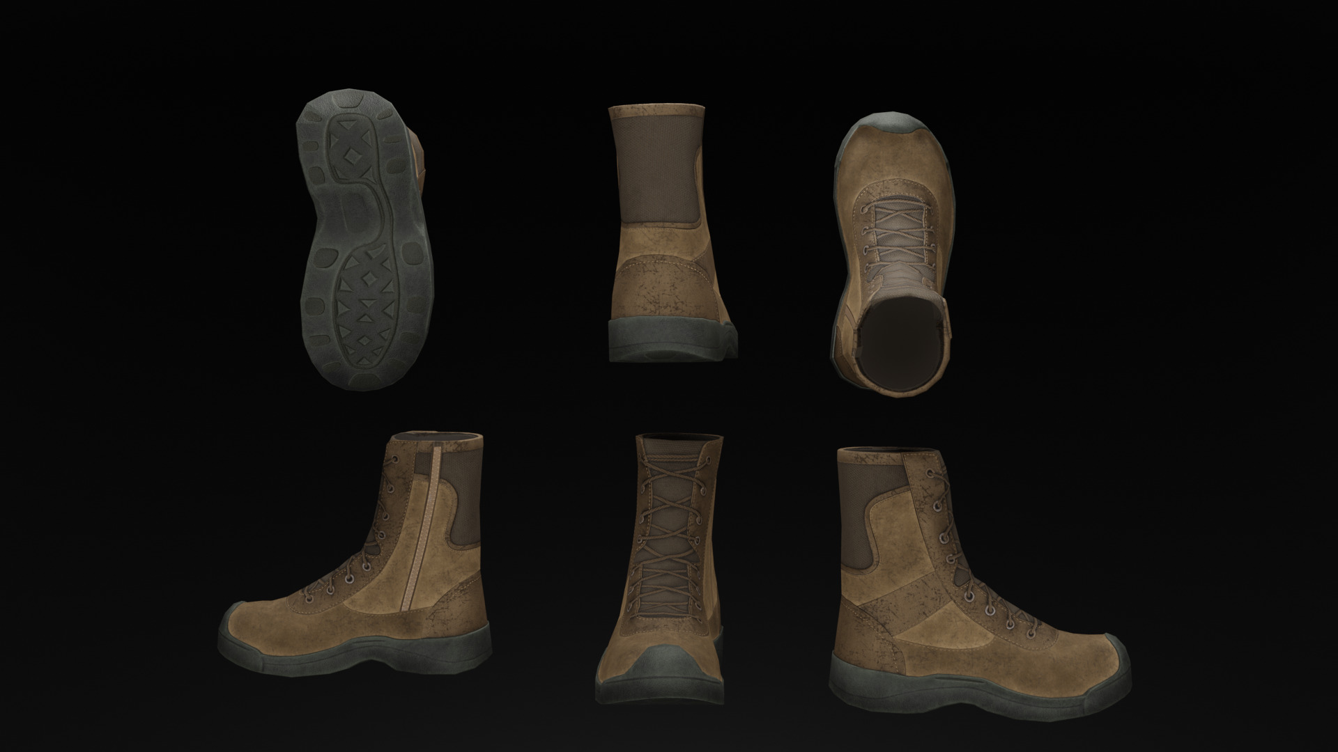 tactical boots Low-poly 3D model_11