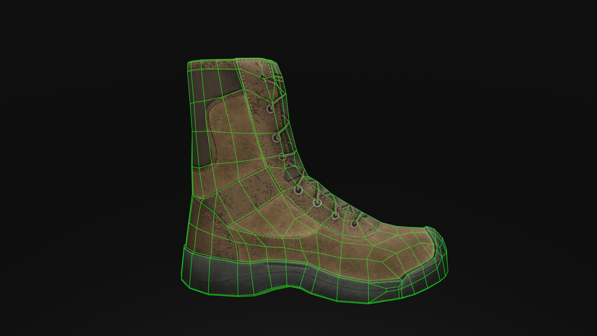tactical boots Low-poly 3D model_12