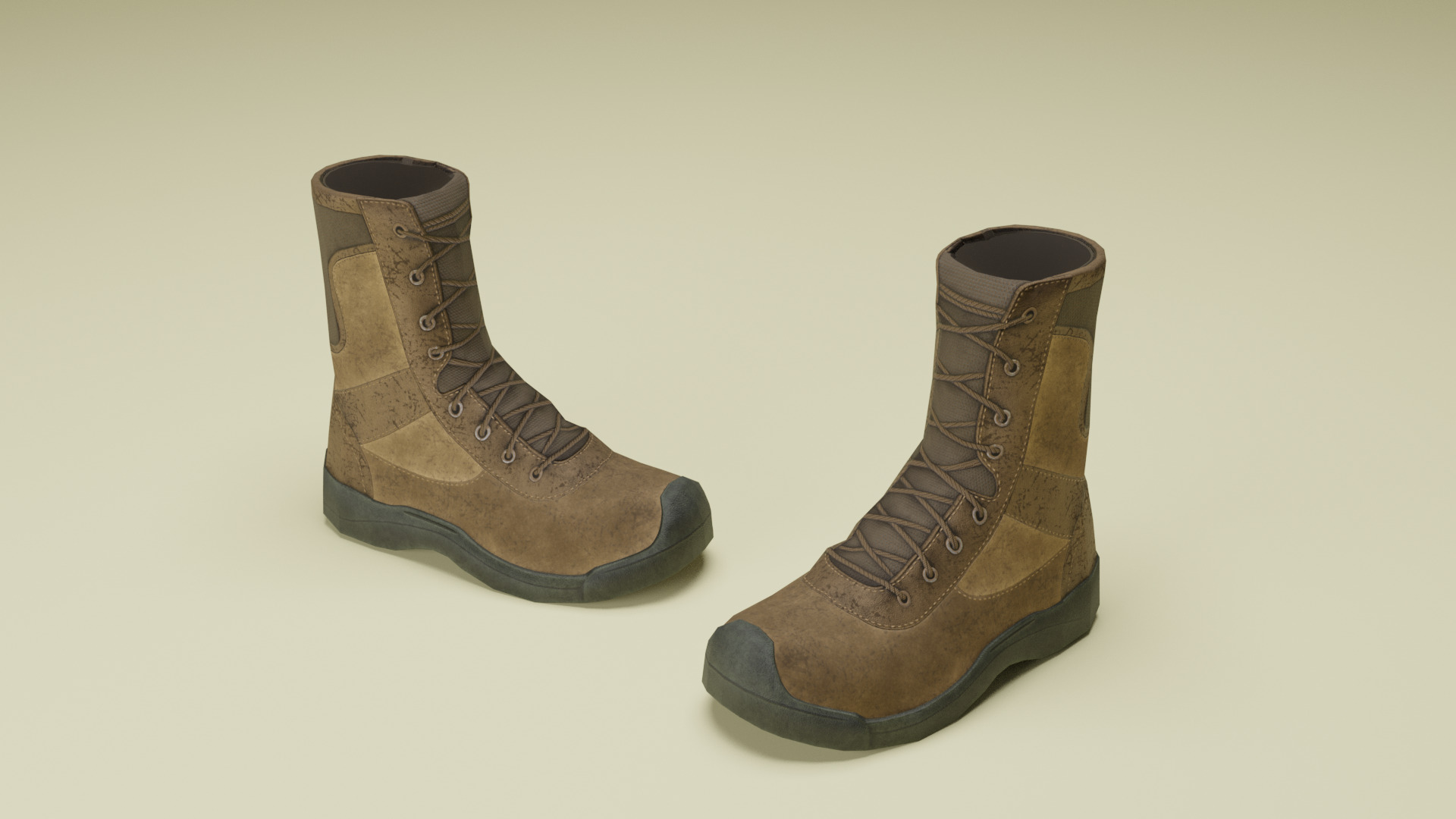 tactical boots Low-poly 3D model_8
