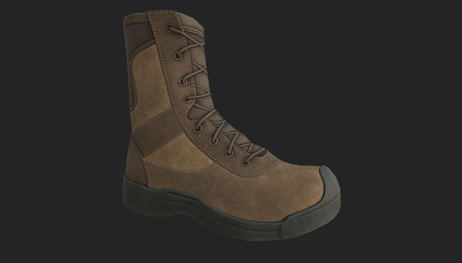 tactical boots Low-poly 3D model_1