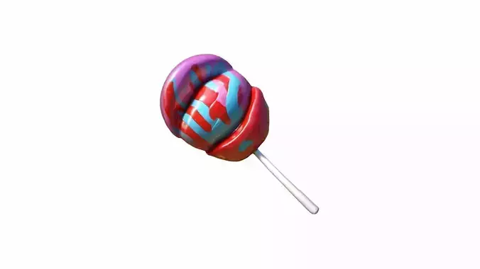 Colorful Rainbow Lollipop 3d Render