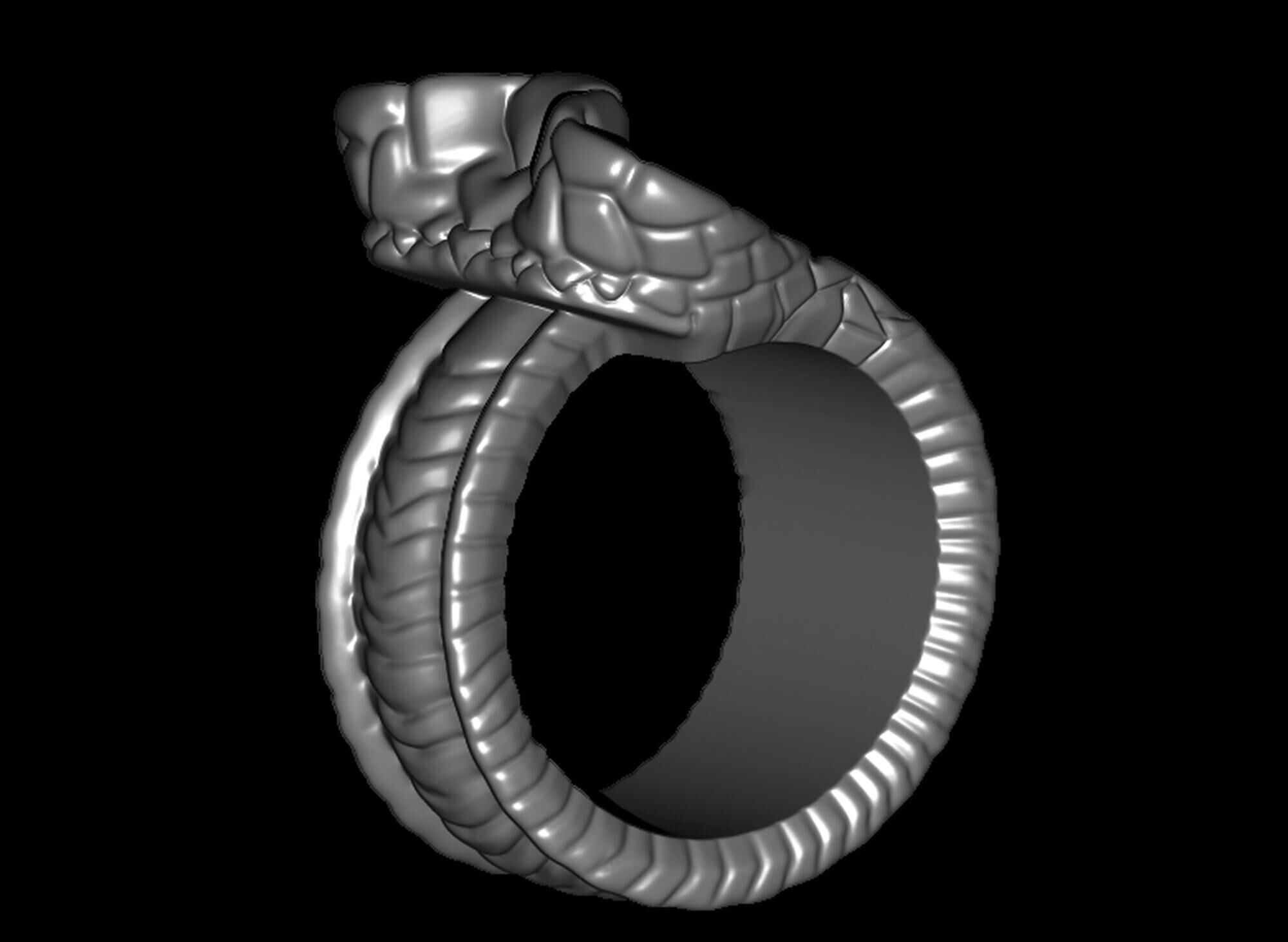 Snake Textured Snake Ring 3D print model_9