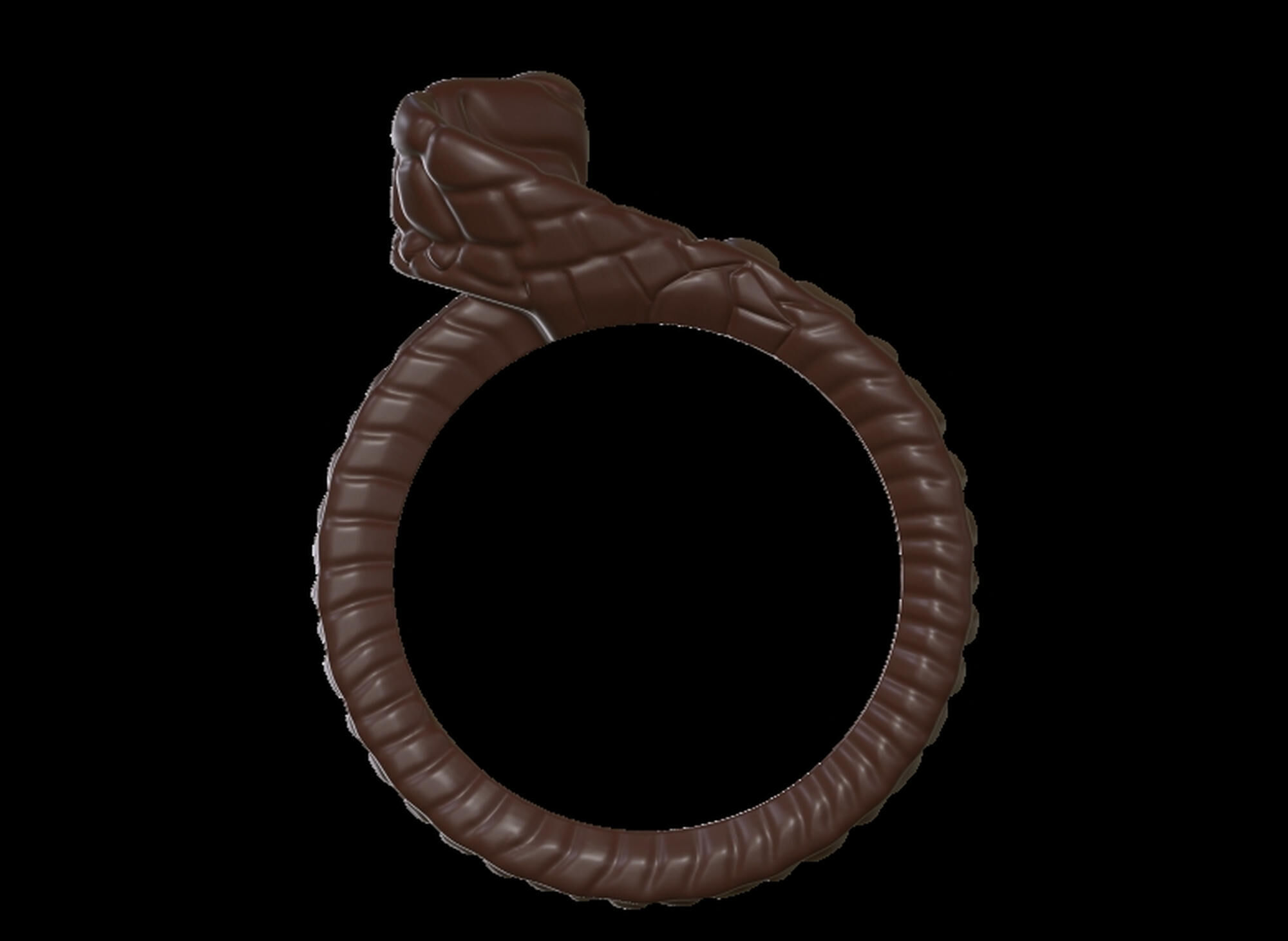 Snake Textured Snake Ring 3D print model_8