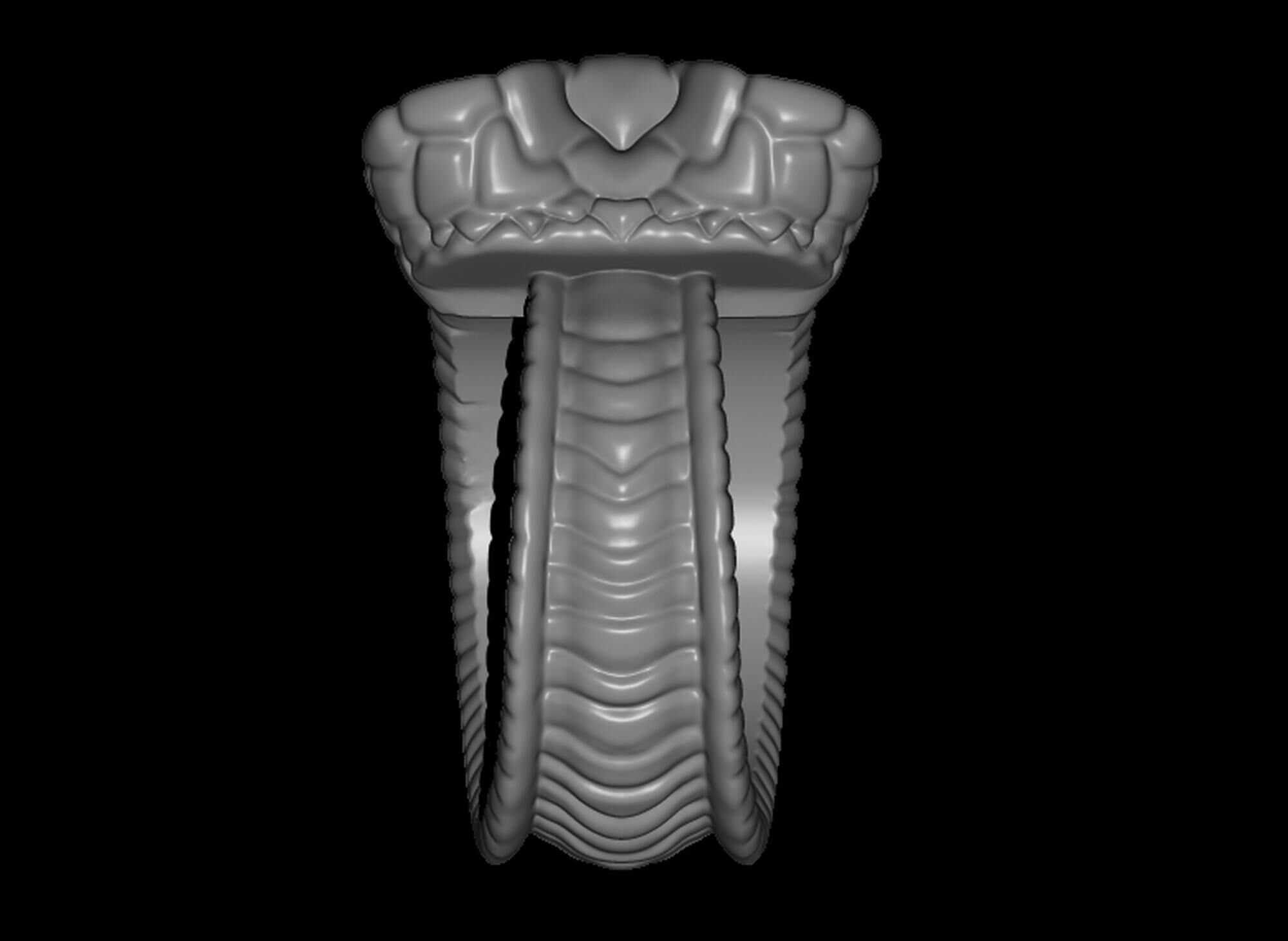 Snake Textured Snake Ring 3D print model_14