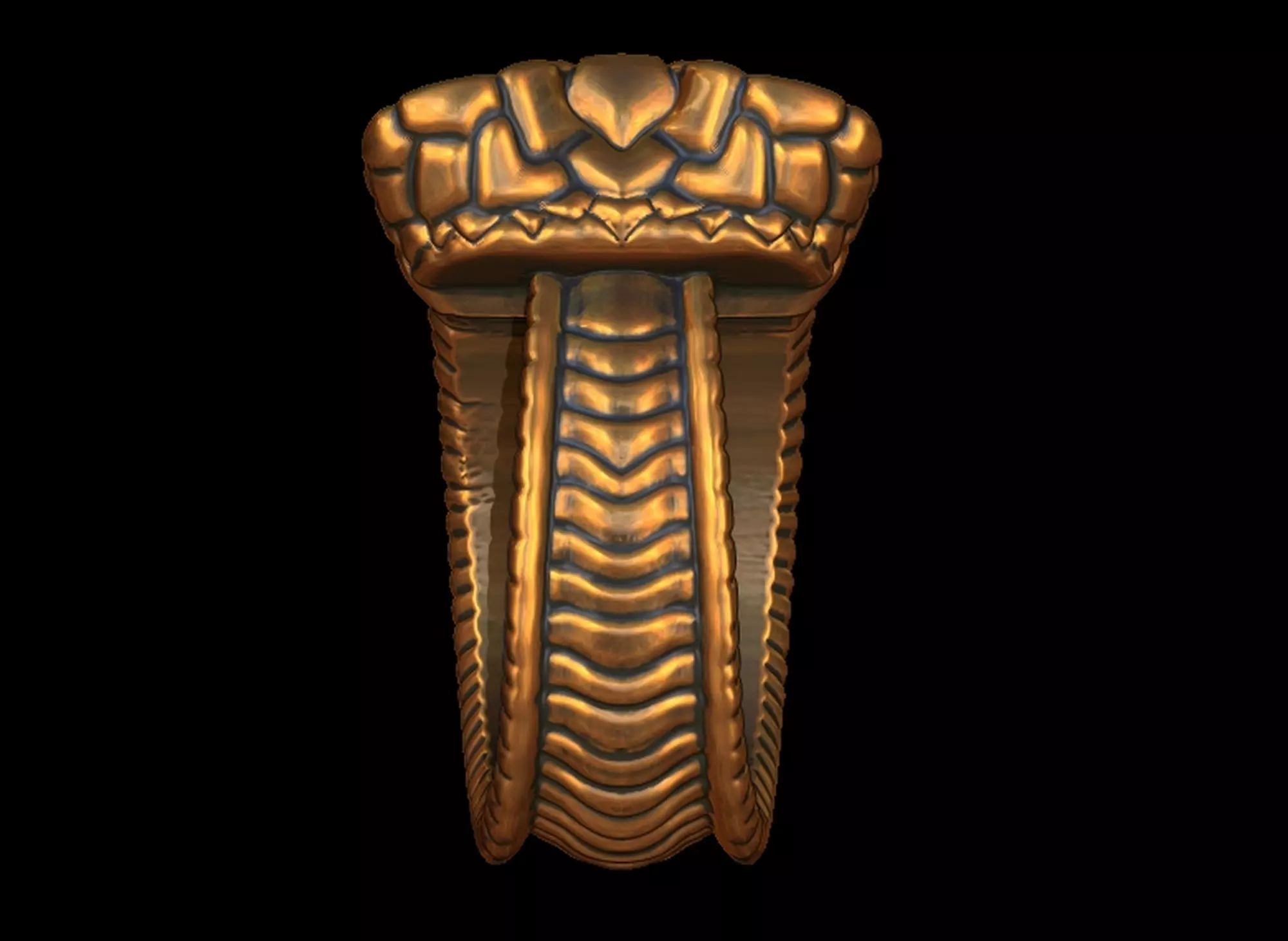 Snake Textured Snake Ring 3D print model_0