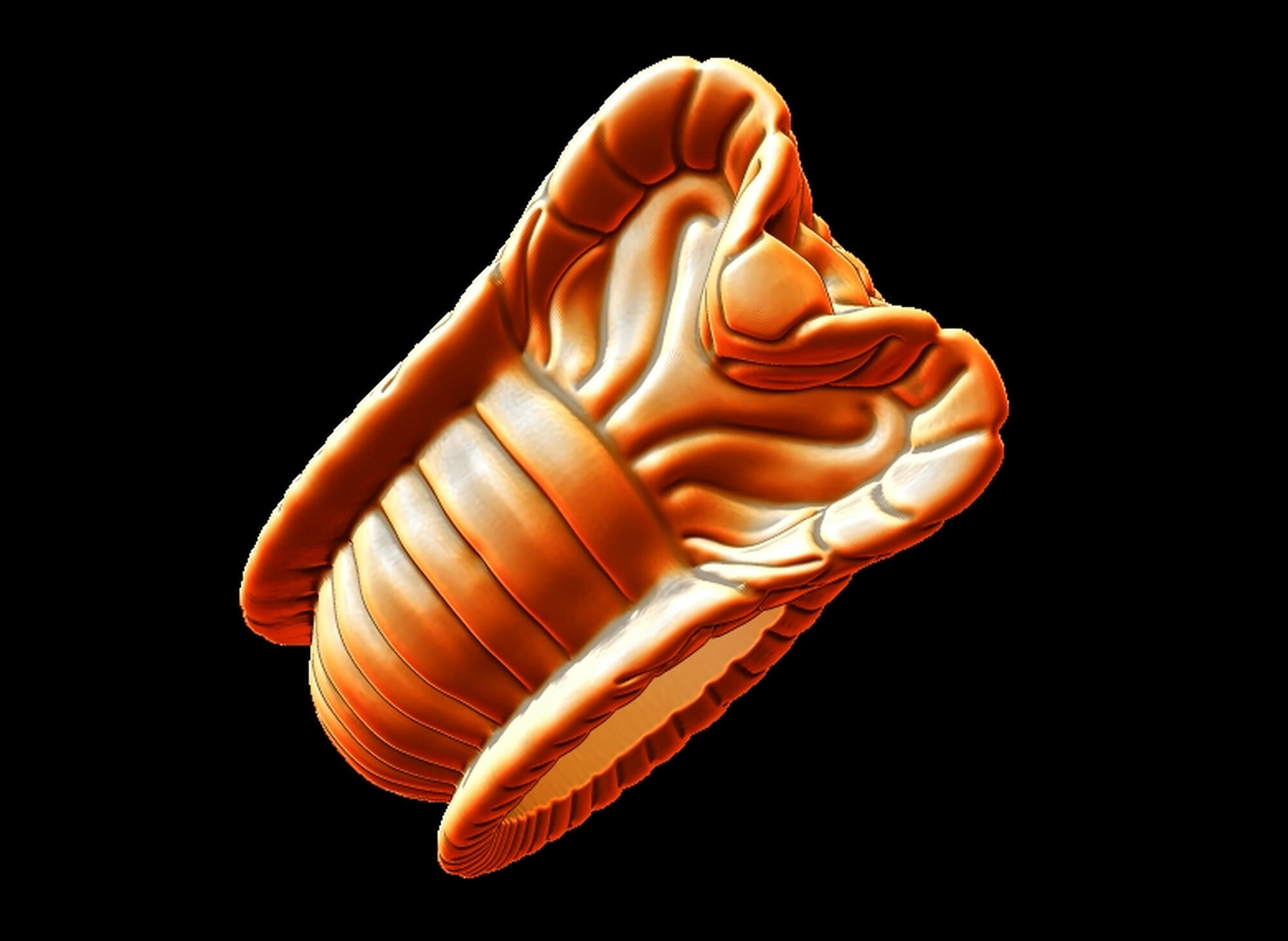 Snake Textured Snake Ring 3D print model_1